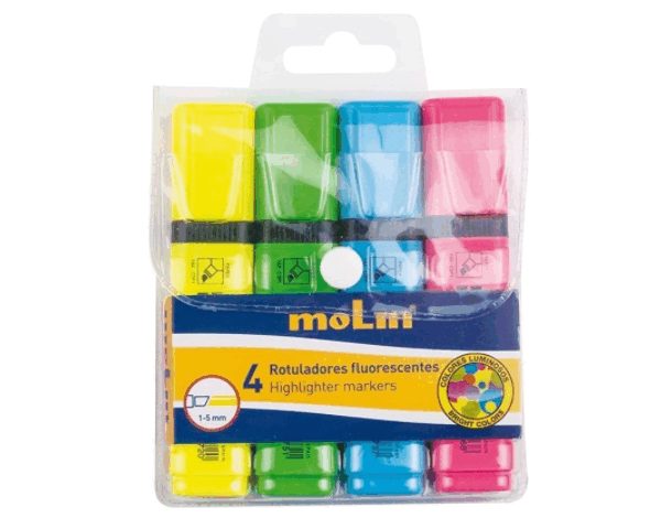 SURLIGNEUR MEDIUM FLUO PQT DE 4 COULEURS RTF240-04W