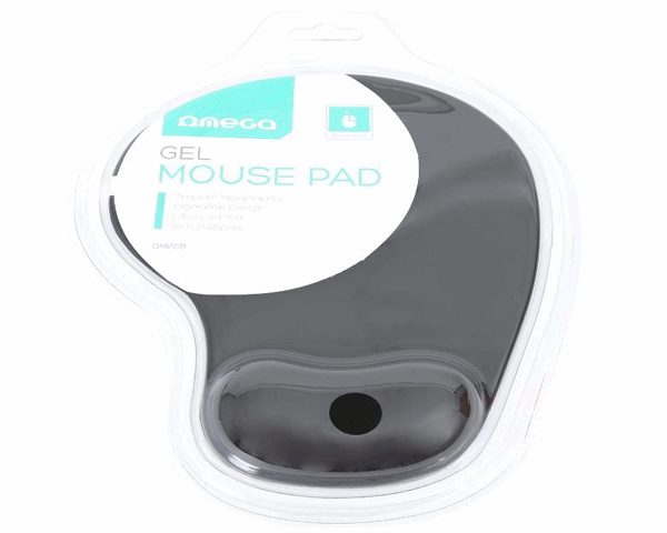 TAPIS SOURIS ERGONOMIQUE OMEGA EN GEL MOUSE OMPGB 42125 NOIR