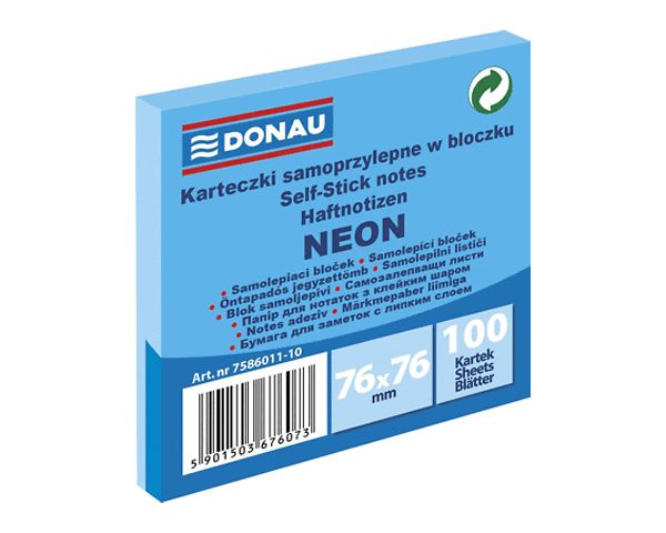 POST IT 76X76 100 feuilles NEON BLEU 7586011-10