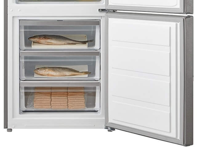 REFRIGERATEUR COMBINE 403L MIDEA MRDB424FG 3T DIS D'EAU GRI 59X63X188