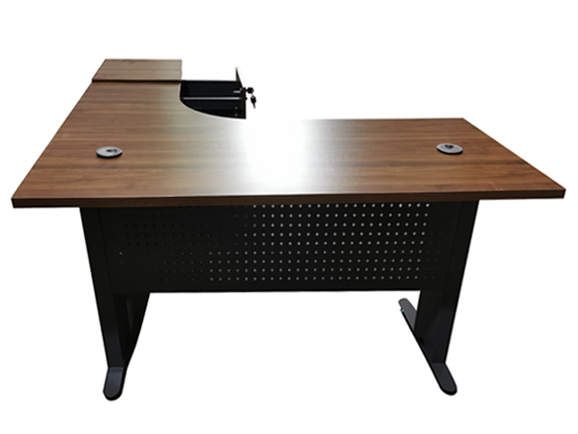 TABLE SECRETAIRE LD-R 1500*1500*750 + CAISSON COULEUR BROWN 17+GREY