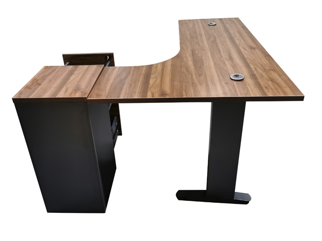 TABLE SECRETAIRE LD-R 1500*1500*750 + CAISSON COULEUR BROWN 17+GREY