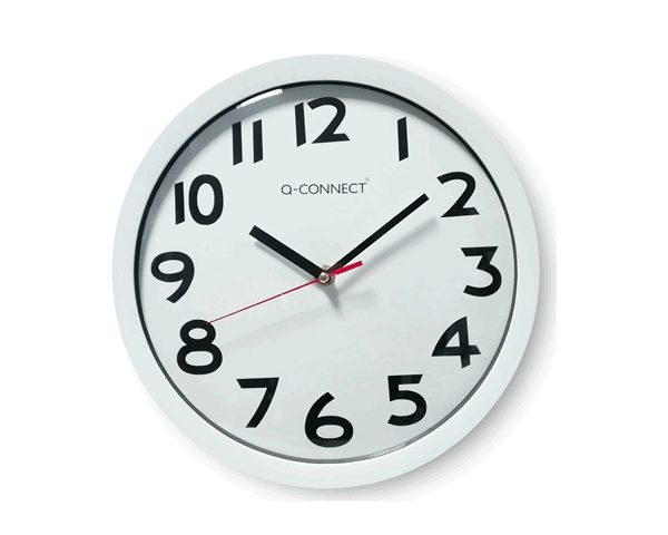 MONTRE MURALE Q CONNECT 35 CM BLANCHE CHROME KF15591