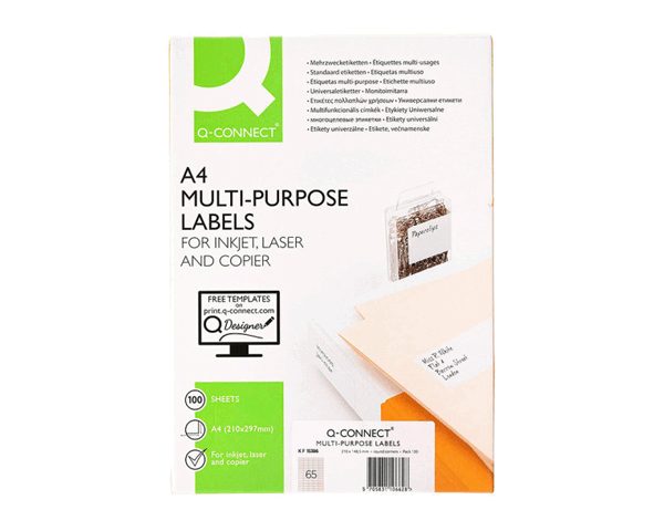 ETIQUETTE LASER BLANCHE A4 1X 4 105X148.5mm KF10660