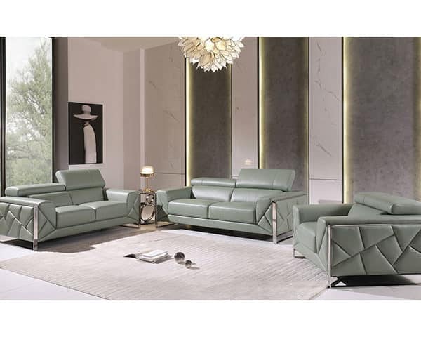 SALON CUIR 6 PLACES S-903 COULEUR P87 VERT