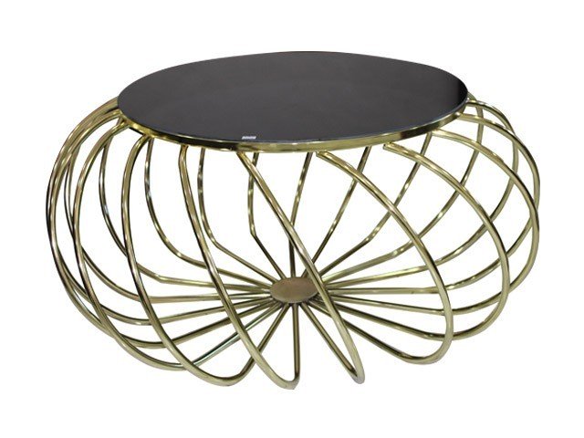 TABLE BASSE BUKET 120069 NOIRE DOREE 90X44X90 RECONDI