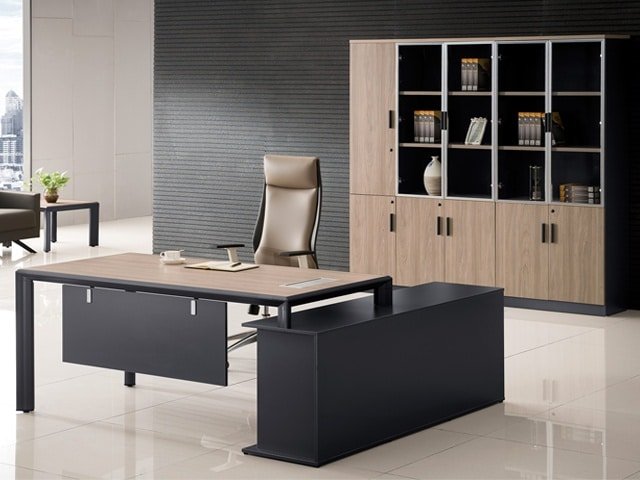 BUREAU DIRECTION MJA03-1816 LEFT 1800*1600*750 MJ BIRCH+LIGHT GREY