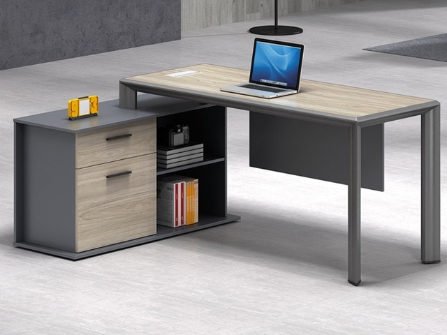 BUREAU DIRECTION MJA03-1816 LEFT 1800*1600*750 MJ BIRCH+LIGHT GREY