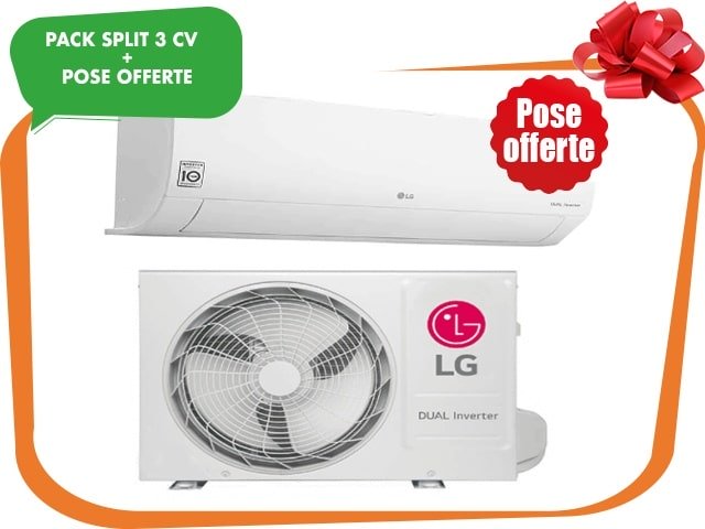 SPLIT 3CV LG DUAL INVERTER S4NQ24K23QD 24000BTU GAZR410+POSE OFFERTEw