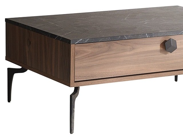 TABLE BASSE RENATA AVEC TIRROIR 1051*725*95 COULEUR MARRON NOIR