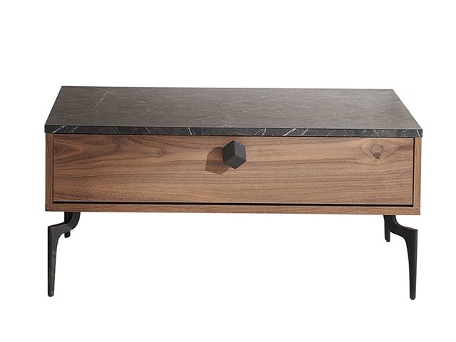 TABLE BASSE RENATA AVEC TIRROIR 1051*725*95 COULEUR MARRON NOIR