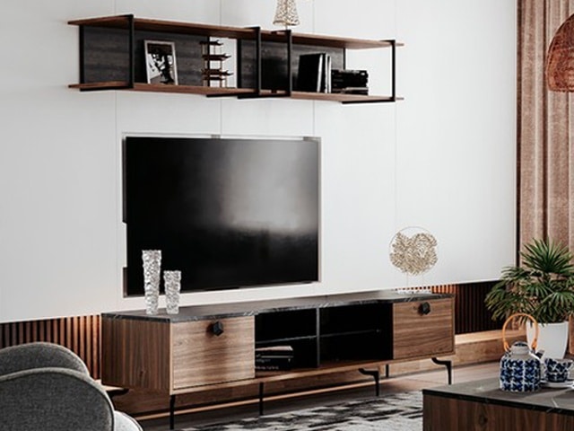 MEUBLE TV RENATA 2075*521*80 COULEUR MARRON