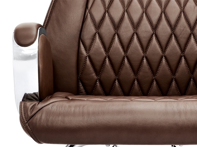 FAUTEUIL VISITEUR PU YS1202C MARRON C54 92*69*41