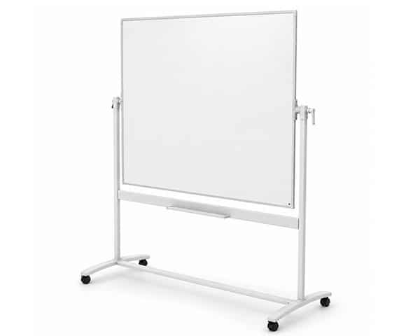 TABLEAU BLANC PIVOTANT EN ACIER 150X120 SUR PIED 1901031
