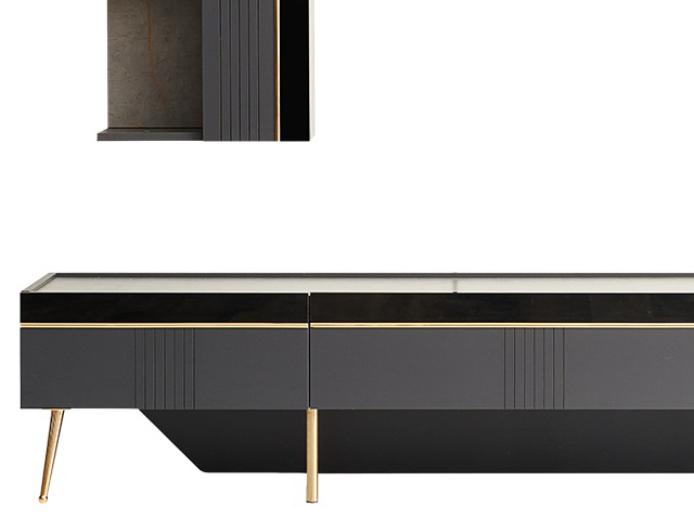 MEUBLE TV FORLI 2128*497*168 COULEUR NOIR GRIS