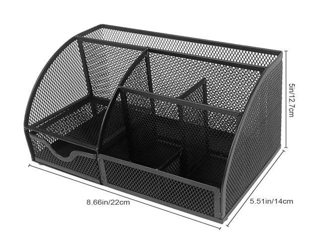 ORGANISEUR DE BUREAU EN METAL HY1004 NOIR
