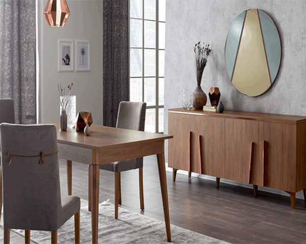 PACK CARPINUS BUFFET+TABLE BASSE+TABLE A MANGER CARPINUS + 6 CHAISESw