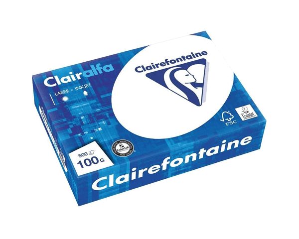 PAPIER A4 CLAIREFONTAINE COULEUR BLANCHE 100 GRS