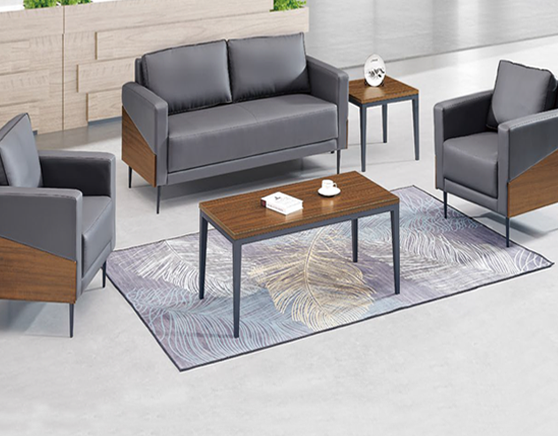 SALON DE BUREAU 5 PLACES PU KS-2005 NOIR 860-1850*800*830