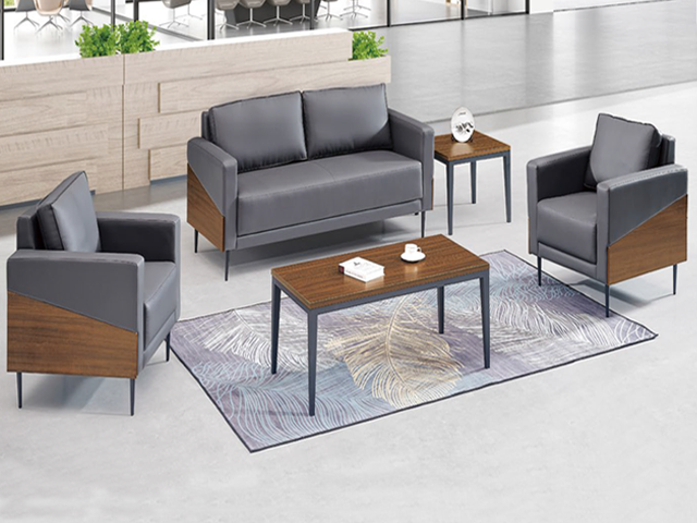 SALON DE BUREAU 5 PLACES PU KS-2005 NOIR 860-1850*800*830