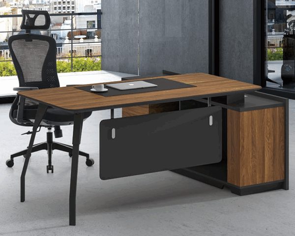 BUREAU DIRECTION KM-111 R 1600*800*760 MELAMINE TP-904 MARRON+GREY