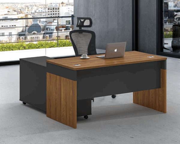 BUREAU DIRECTION KM-117 R 1600*800*760 MELAMINE TP-904 MARRON+GREY