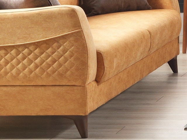 SALON TISSU 6 PLACES JENNA COULEUR GRIS 5215+JAUNE 5209