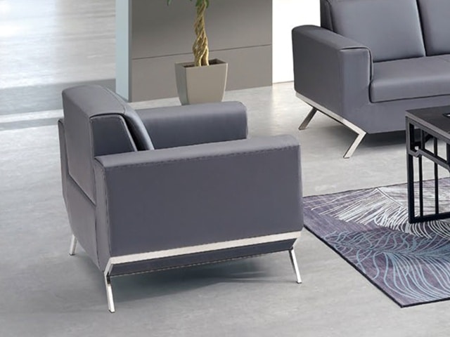 SALON DE BUREAU 5 PLACES PU KS-2004 NOIR 1050-2050*850*830