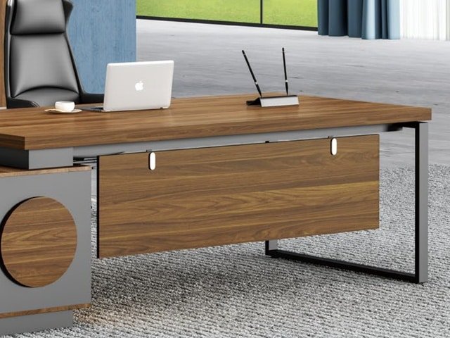 BUREAU DIRECTION KM-104 R 2000*1000*760 MELAMINE TP-904 MARRON+GREY