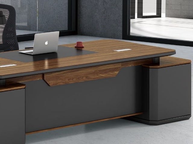 BUREAU DIRECTION KM-106 R 2400*1100*760 MELAMINE TP-904 MARRON+GREY