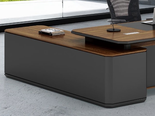 BUREAU DIRECTION KM-106 R 2000*1000*760 MELAMINE TP-904 MARRON+GREY