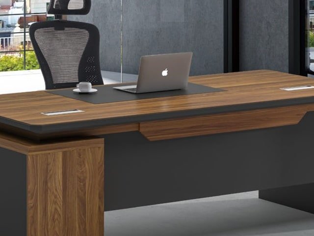 BUREAU DIRECTION KM-107 2000*1000*760 MELAMINE TP-904 MARRON+GREY