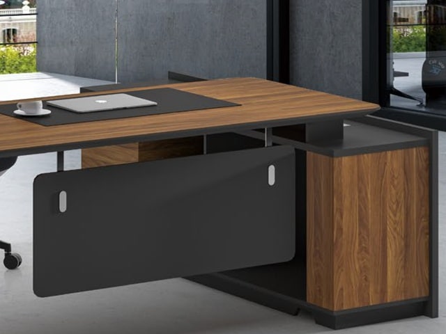 BUREAU DIRECTION KM-111 R 1600*800*760 MELAMINE TP-904 MARRON+GREY