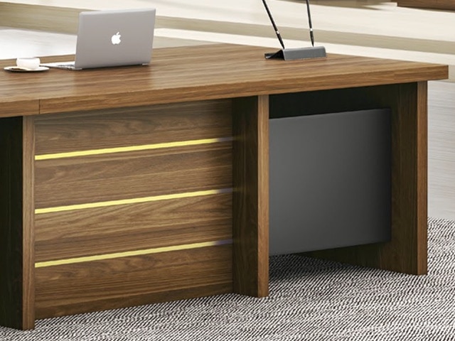 BUREAU PRESIDENT KM-100 2800*1200*760 MELAMINE TP-904 MARRON+GREY