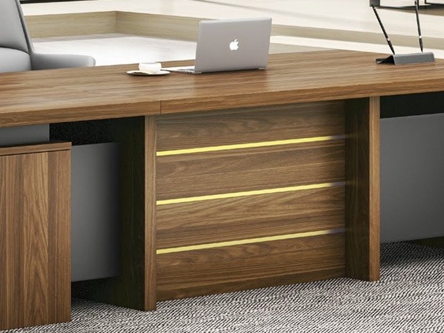 BUREAU PRESIDENT KM-100 2800*1200*760 MELAMINE TP-904 MARRON+GREY