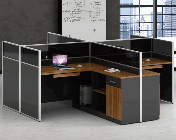 STATION DE TRAVAIL 4 PLAC KW-06 2800*2800*1150 MELAMIN TP-904 MAR+GRE