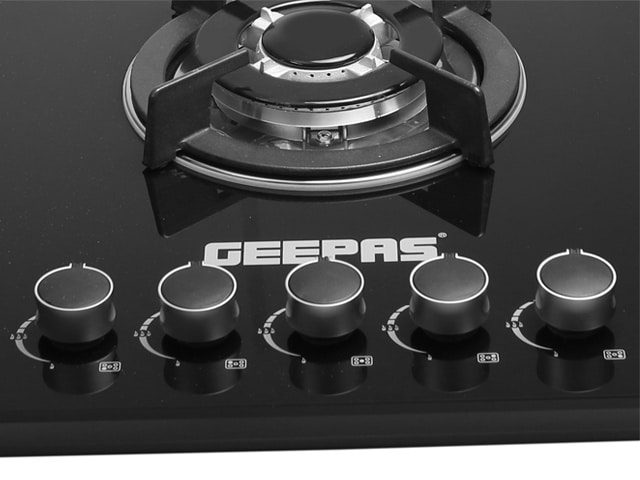 PLAQUE CUISSON ENCASTRABLE 5 FEUX A GAZ GEEPAS GGC31011 NOIR 88*52*7