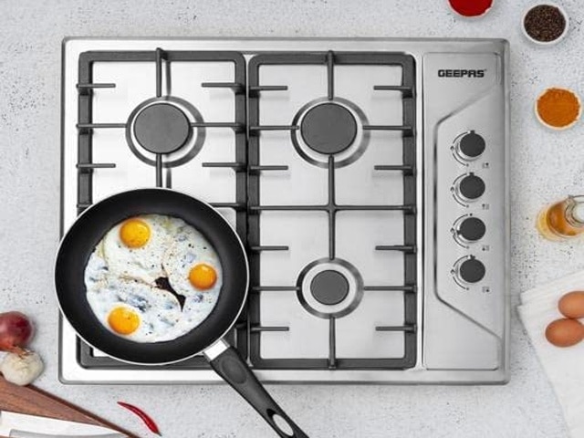 PLAQUE CUISSON ENCASTRABLE 4 FEUX A GAZ GEEPAS GGC31035 INOX 75*75*55