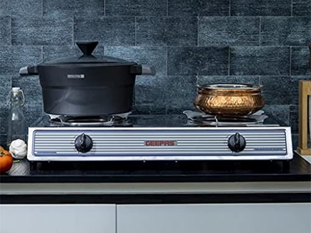 PLAQUE CUISSON 2 FEUX A GAZ GEEPAS GGC31033 CLR INOX 71*33*11