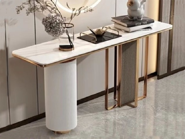 CONSOLE DE DECORATION REF C32 BEIGE DORE 1600x400x800