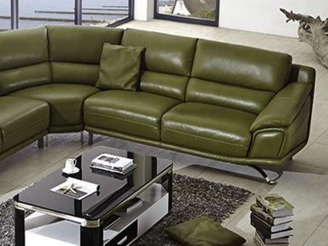 SALON CUIR 6 PLACES ANGLE L-533 COULEUR CAME A0252