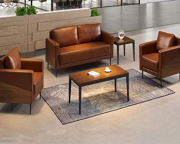 SALON DE BUREAU 5 PLACES PU KS-2005 MARRON 270-10# 860-1850*800*830