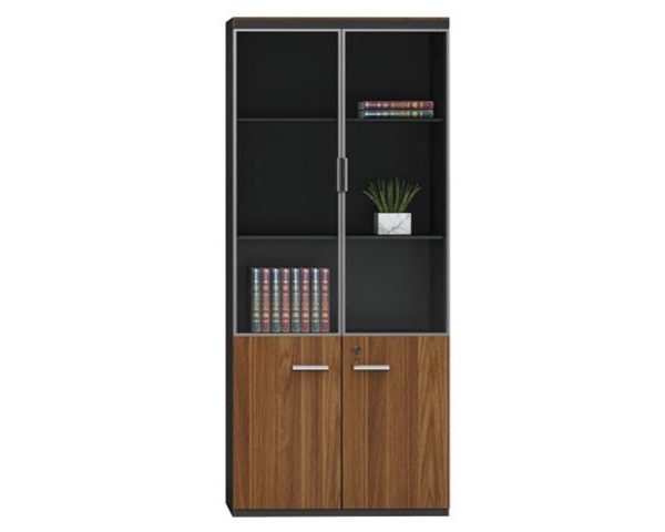 MEUBLE DE RGMT HAUT 2P SEMI VITRE KB-607 800*400*2000 TP-904 MAR+GRE