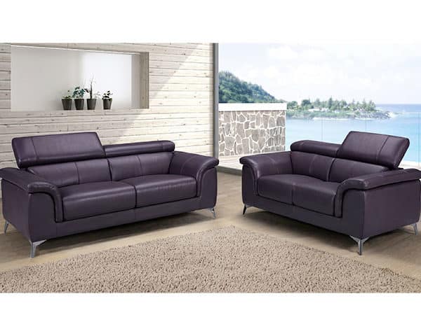 SALON CUIR 6 PLACES SX-9041 COULEUR #663 MEUVE