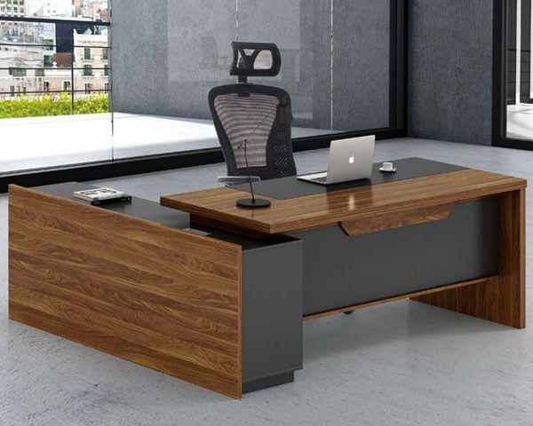 BUREAU DIRECTION KM-109 R 2200*1050*760 MELAMINE TP-904 MARRON+GREY