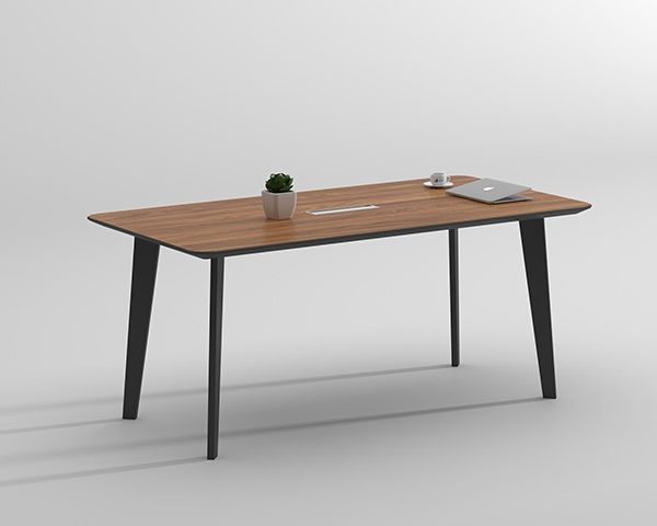 TABLE DE REUNION KE-406 2400*1200*760 MELAMI TP-904 MARRON+GRE 8-10PL