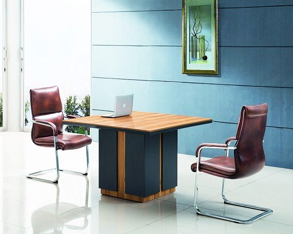 TABLE DE REUNION MO04-CT2 1200*1200*750 MELAMINE TP-904 MAR+GREY 4PLS