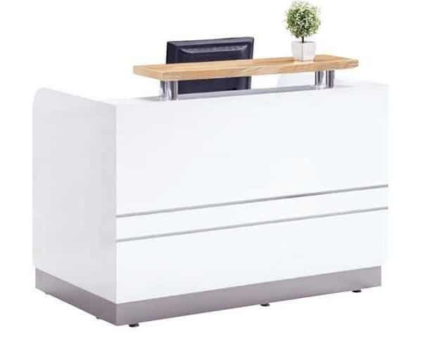 COMPTOIR DE RECEPTION MO04-RT1 1400*750*1050 BLANC+GRIS