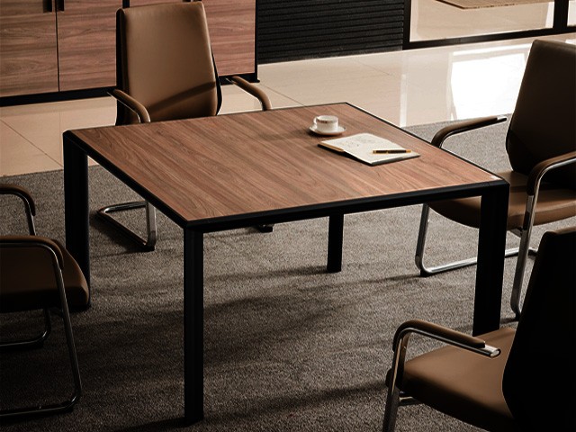 TABLE DE REUNION MO04-CT1 1200*1200*750 MELAMIN TP-904 MAR+GREY 4 PLS