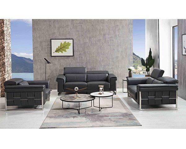 SALON CUIR 7 PLACES FM376 RYDELL CLR NOIRE AG03